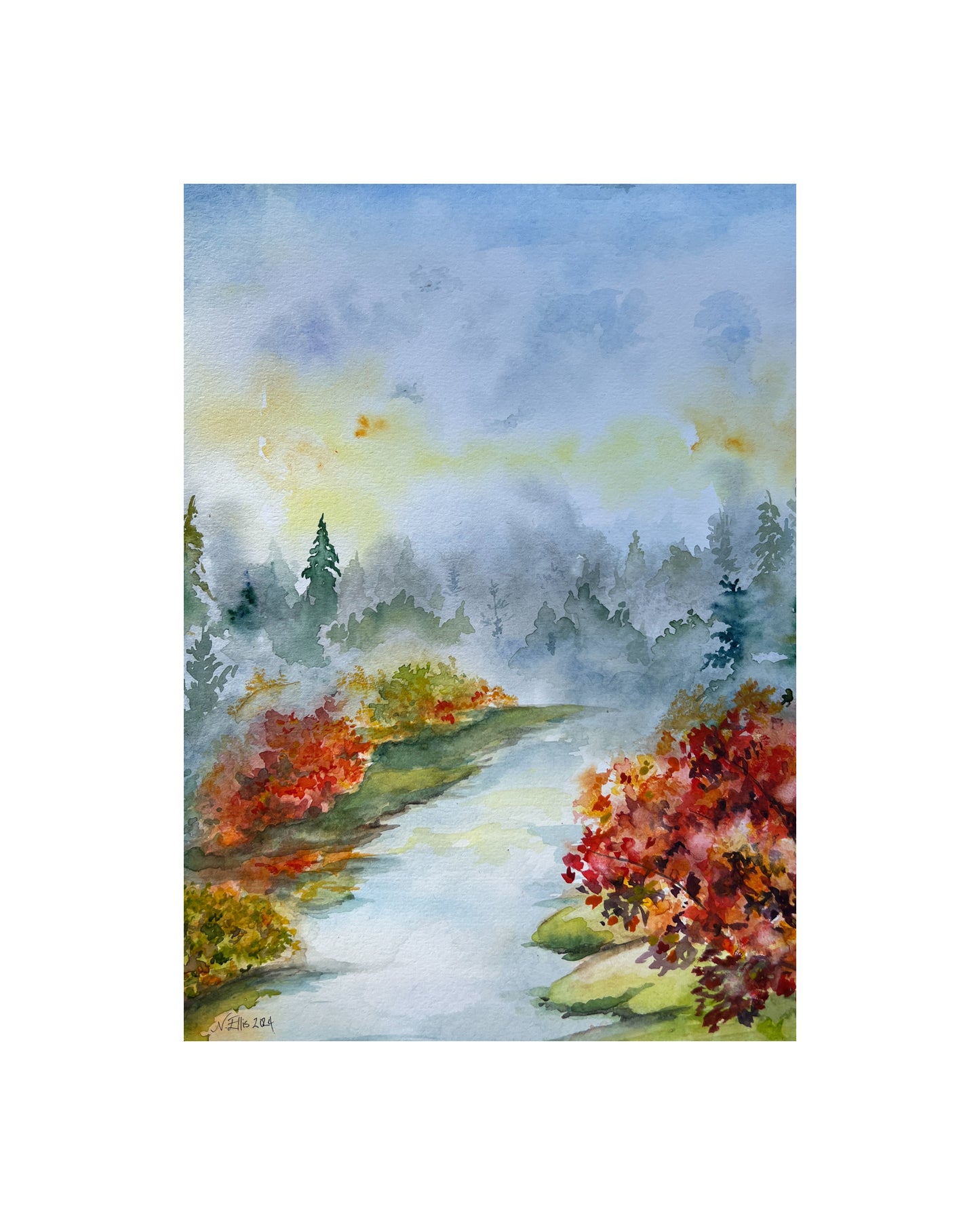 "Misty Autumn Morning" card