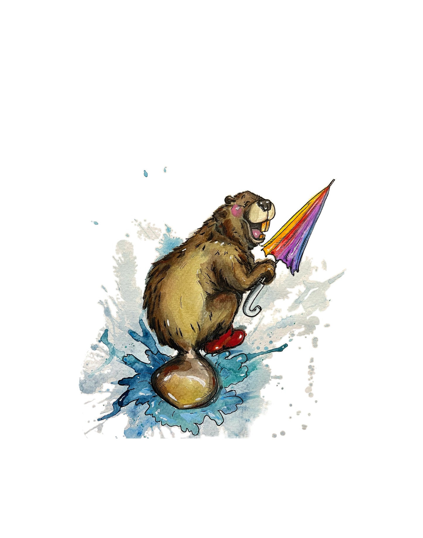 Rainy Day Animal Series: Beaver original