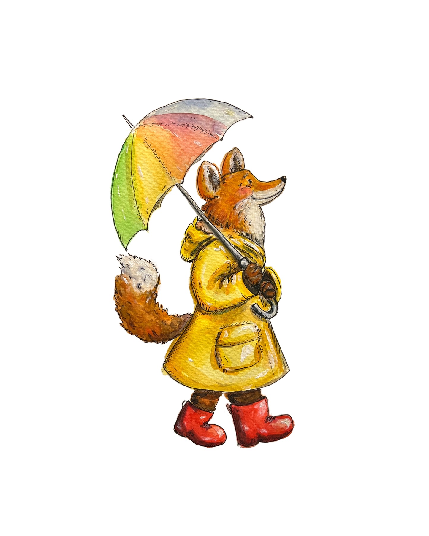 Rainy Day Animal Series: Fox original