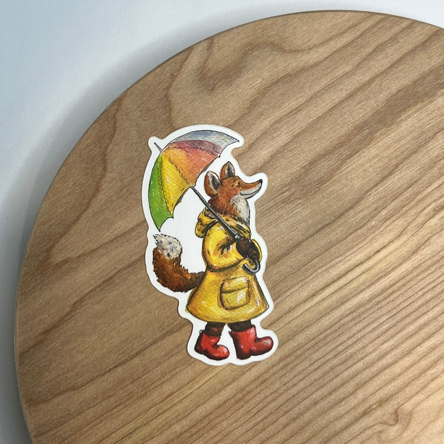 Rainy Day Animal Series: Fox sticker