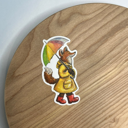 Rainy Day Animal Series: Fox sticker