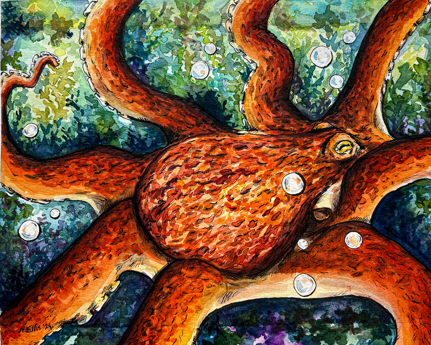 Original octopus painting