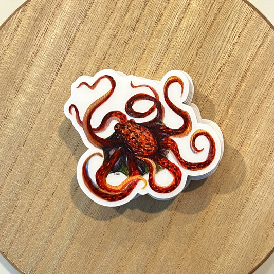 Giant Pacific Octopus watercolor sticker