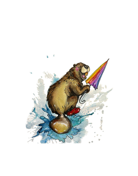 Rainy Day Animal Series: Beaver card