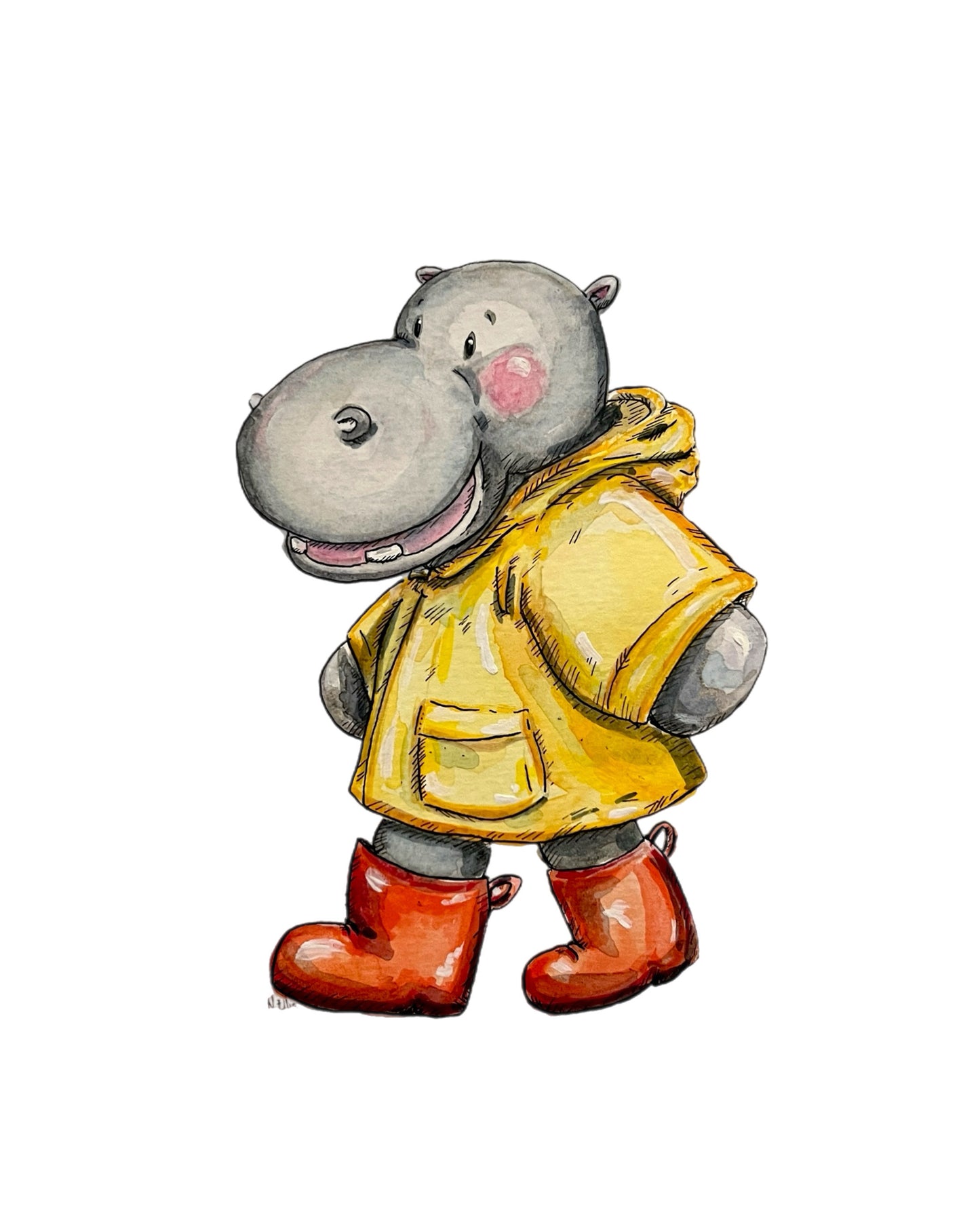 Rainy Day Animal Series: Hippo prints