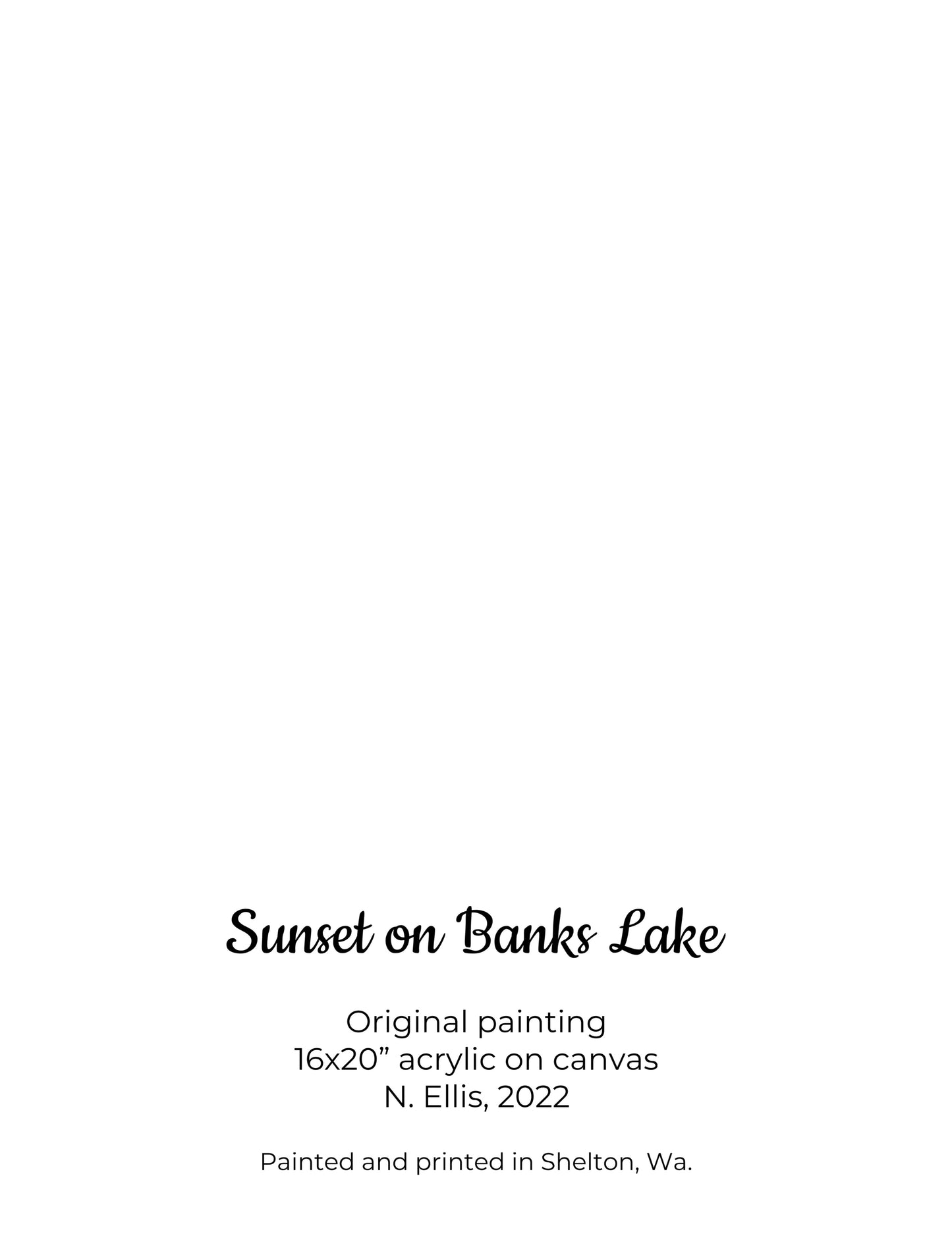 Sunset on Banks Lake Card