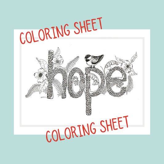 “Hope” coloring sheet